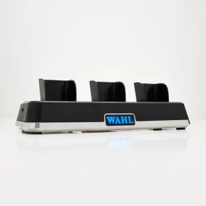 Wahl Power Station designed to charge three Wahl cordless tools at once with sleek, space-saving organization.