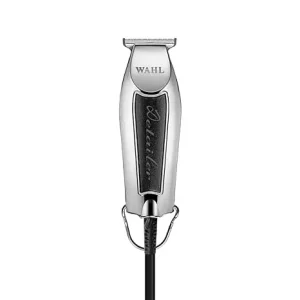 Wahl Detailer Corded Black Trimmer in black housing with adjustable T-Wide blade, designed for precise facial hair detailing and crisp lines.