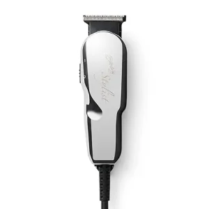 Wahl Sterling Stylist Miniature T-Blade Trimmer with silver housing, close-cutting T-blade, and compact ergonomic design, ideal for precise detailing and lining.