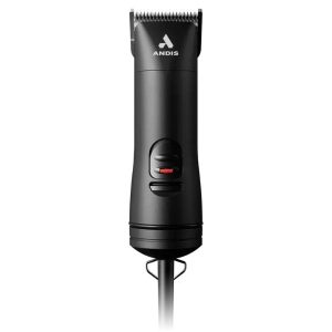 Andis BGRC Detachable Blade Clipper with lightweight black housing, ultra-powerful rotary motor, and chrome-plated UltraEdge blades for professional grooming.