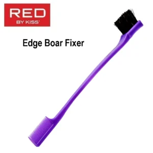 Professional Edge Boar Fixer Brush with 100% boar bristles and built-in styling comb for edge control and grooming.