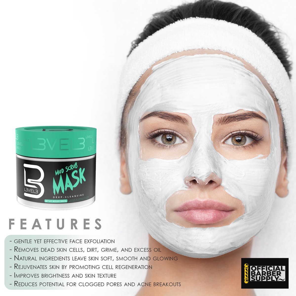L3VEL3 Mud Facial Scrub
