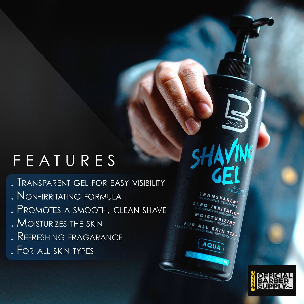 L3VEL3 Transparent Shaving Gel